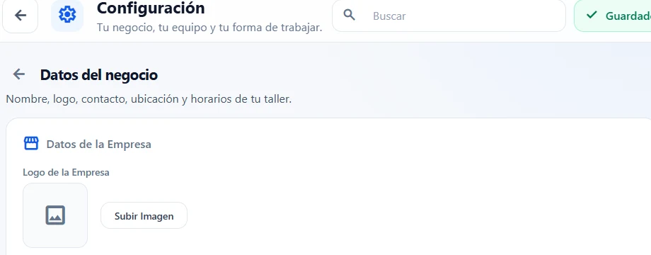 Apartado: Configurar tu taller